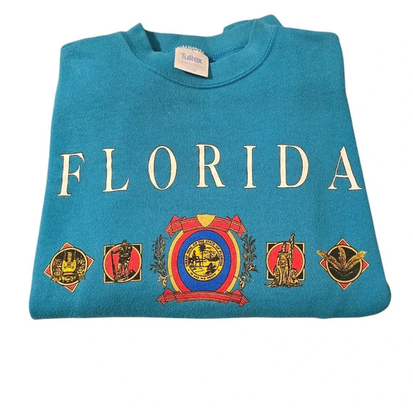Vintage State Of Florida In God We Trust Sweater Size L/XL On Tultex Sweater - Picture 2 of 7